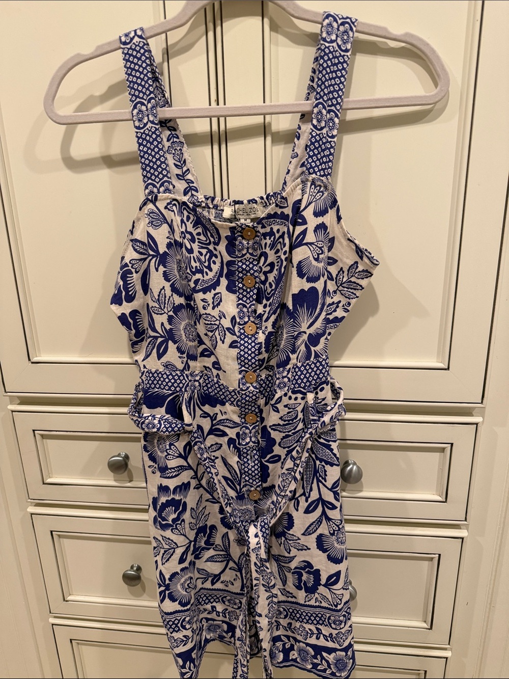 Rachel Zoe Blue and White Floral Jumpsuit